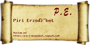 Piri Erzsébet névjegykártya