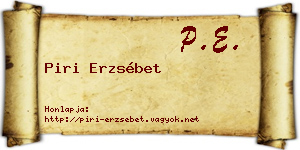 Piri Erzsébet névjegykártya
